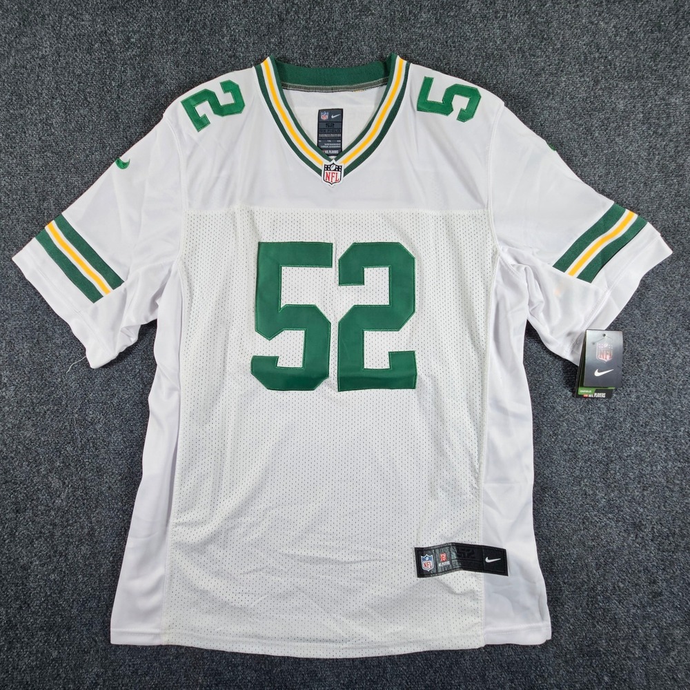 Nike Jersey Mens 52 White Green Bay Packers Clay Matthews 52 On-Field NFL